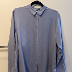 Uniqlo Men's Gray Long Sleeve Button Down Rayon Shirt Size M Medium